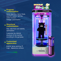 Machine à couper les peluches commerciale à monnayeur, avec coque aux couleurs vives, pour salles d'arcade et centres commerciaux