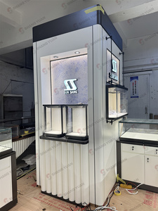 Tùy Chỉnh Thiết Kế Ultra-Rõ Ràng Tempered Glass Đồ Trang Sức Kiosk LED Chiếu Sáng Đồ Trang Sức Showcase Hiển Thị Tủ - Product Image 2