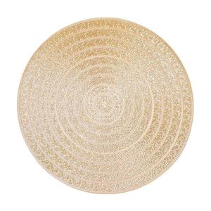 European-style Hollow Circular Solid Color Luxury PVC Bronzing Creative Dining Table Decoration <b>Waterproof</b> Non-slip Thermal Mat - Product Image 2