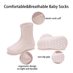 Meias infantis antiderrapantes respiráveis, meias de malha para bebês, meninos e meninas - Product Image 4