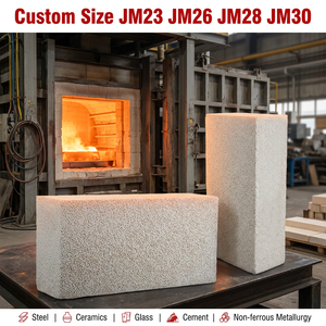 อิฐมัลไลต์น้ำหนักเบา JM28 1540 ° C 0.95g/cm3 สำหรับการบุผนังเตาหลอมแบบรีฮีตติ้ง - <span class=keywords><strong>Al2O3</strong></span>≥65% และค่า K ต่ำ - Product Image 1