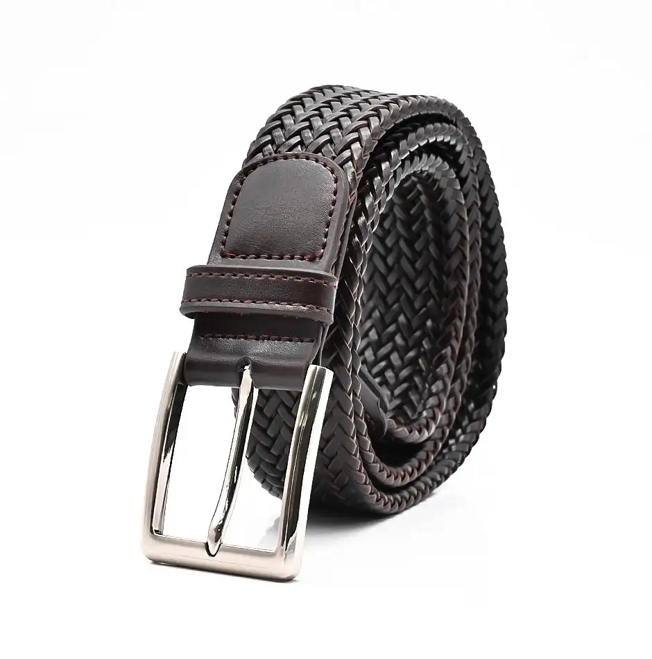 Nouveau design de ceintures de gentleman d'affaires ceinture en cuir véritable ceinture tissée ceinture en cuir personnalisée pour hommes
