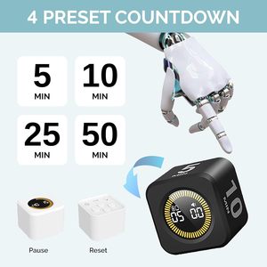 Minuteur Pomodoro compact pour cuisine (ABS) – <span class=keywords><strong>Compte</strong></span> <span class=keywords><strong>à</strong></span> <span class=keywords><strong>rebours</strong></span>/<span class=keywords><strong>Compte</strong></span> <span class=keywords><strong>à</strong></span> <span class=keywords><strong>rebours</strong></span> silencieux 5/<span class=keywords><strong>10</strong></span>/25/50 min, temps fixe 1-6 heures pour le travail, TDAH, enfants (Noir) - Product Image 2