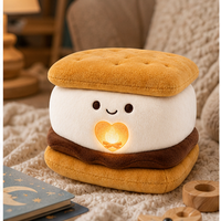 Peluche Super Douce en Forme de Biscuit Sandwich Mignon, Coussin de Dessin Animé IA, Poupée Rembourrée en Coton PP, Cadeau OEM ODM pour Enfants et Fans, Idéal pour les Fêtes