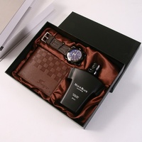 Set Hadiah Bisnis Mewah Parfum, Jam Tangan & Dompet Bahan Polyurethane Buatan Cina untuk Hadiah Natal untuk Ayah