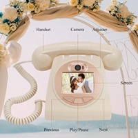 Livre d'or audio et vidéo 1080P pour mariage, téléphone rétro pour mariage, panneau d'accueil pour fête annuelle, anniversaire, arrangement audio et vidéo, livre d'or rétro