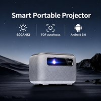 Projecteur intelligent DLP Toumei V8 OEM ODM en gros, prise en charge 4K, batterie rechargeable, projecteur portable Android avec haut-parleurs intégrés