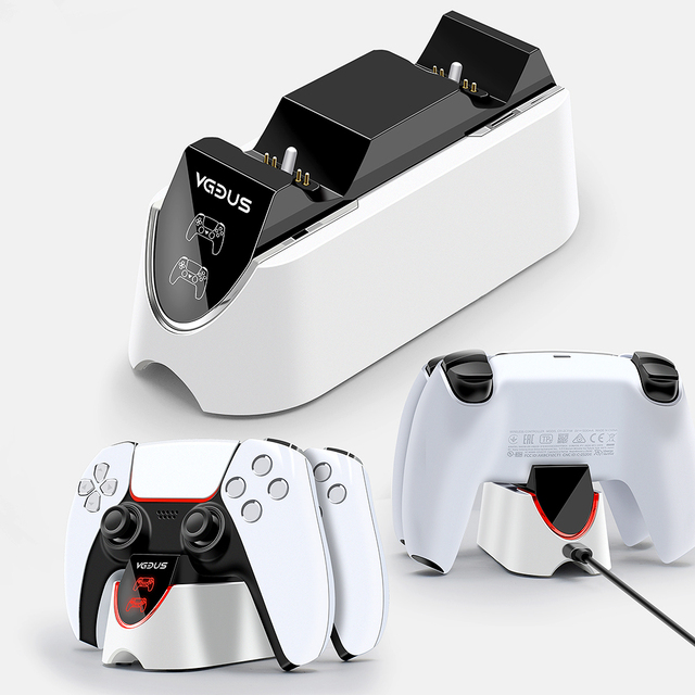 Game Console Controller PS5 Handle Fast Dual Charging Stand LED Light Remind