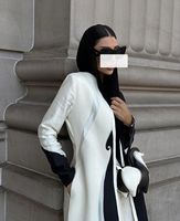 Abaya noire 2026, Abaya Eid Dubaï, nouvelle haute couture, couture noire et blanche, design simple, kimono pour femmes, vêtements pour femmes musulmanes