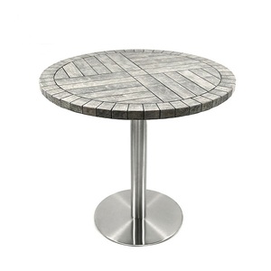 Mesa de Comedor Redonda de Resina de Lujo, Estilo Contemporáneo, para Restaurante al Aire Libre, con Base de Metal Moderna Tipo Tulipán - Product Image 1