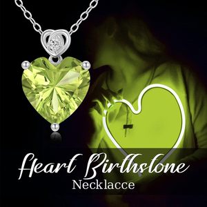 Colgante de Peridoto Corazón de 3 Quilates, Piedra de Nacimiento de Agosto, Collar Personalizado de Oro Sólido de 14K, Regalo Sorpresa de Joyería para Uso Diario o Cumpleaños - Product Image 6