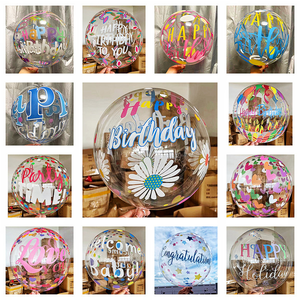 Nuevos Globos Bobo Transparentes Redondos de Helio para Cumpleaños, Graduación y Año Nuevo con Impresión 'Happy Birthday' - Product Image 3