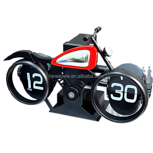 Aventuriers rétro moto horloge à rabat page créative tournant réveil pour salon étude bureau ou <span class=keywords><strong>café</strong></span> décor - Product Image 6