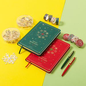 Papeterie en papier kraft pour cartes, coffret cadeau de noël, nouvel an, écriture, boîte avec Clips pour stylos et objets de notes, papier à aluminium doré - Product Image 3