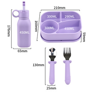 Ensemble de boîtes à <span class=keywords><strong>lunch</strong></span> en silicone de qualité alimentaire de tasse d'eau de sport boîte à <span class=keywords><strong>lunch</strong></span> en silicone, boîte à <span class=keywords><strong>bento</strong></span> portable pour le bureau, l'école et l'extérieur - Product Image 4