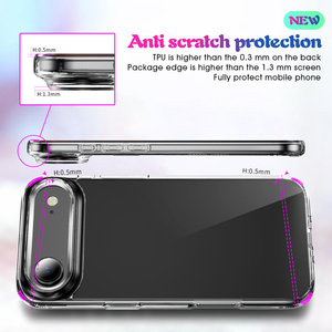 Étui de téléphone pour iPhone Air, protection contre les chocs, transparent, en TPU, pare-chocs rigide en <span class=keywords><strong>PC</strong></span>, rebord surélevé pour l'appareil photo, <span class=keywords><strong>écran</strong></span> anti-rayures - Product Image 6