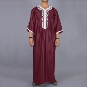 Túnica bordada musulmana negra de alta calidad para hombre, camisa informal de verano para adultos con comercio transfronterizo para jóvenes - Product Image 4