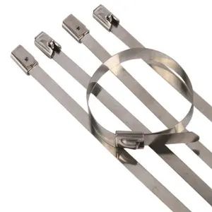 100PCS SS304 7.9*400mm Ball Lock Metal Zip Tie Stainless Steel Cable Tie Heavy Duty Zip Tie