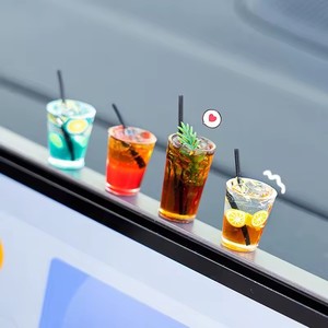 Funny Mini Drink Cup <b>Car</b> <b>Ornaments</b> Cute Simulation Iced Americano Iced Tea Drink <b>Car</b> Center Console Decorations Diy Crafts Gifts - Product Image 2