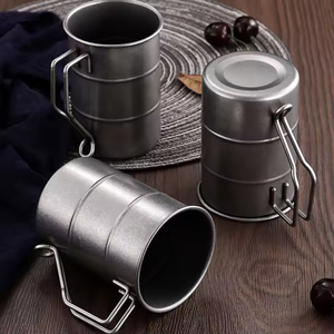 Stainless Steel Classic Barrel Beer Mugs with Handle for Camping Outdoor Use Portable & <b>Thermal</b> Insulation - Product Image 4