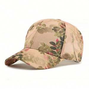 Casquette de baseball ethnique pour femme 2025 – Printemps/Été – Protection solaire extérieure – Personnalisée – Calotte rigide – Tendance – Motif feuille imprimé - Product Image 6
