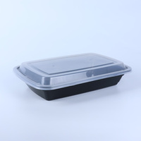 Étanchéité 1 compartiments à emporter récipient alimentaire de qualité alimentaire PP boîte à lunch en plastique jetable avec couvercle