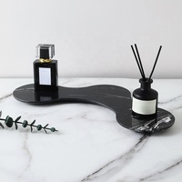 STONEKOCC Plateau Irrégulier en Marbre Travertin Naturel – Design Décoratif Multifonctionnel pour la Maison, le Bureau, le Rangement de Bijoux et la Table Basse