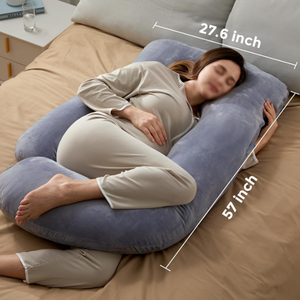 Oreiller de <span class=keywords><strong>grossesse</strong></span> pour tout le corps en forme de U, oreiller de maternité hybride avec garnissage de qualité supérieure pour soulager les douleurs au dos, au ventre et aux jambes - Product Image 3