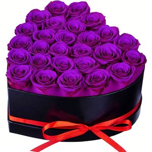 Boîte éternelle de vraies roses immortelles préservées, cadeau de la Saint-Valentin, fleurs éternelles préservées sans fin - Product Image 3