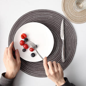 Tapete de lino redondo para mesa, alfombrilla de aislamiento antideslizante, para comedor, decoración de cocina - Product Image 3