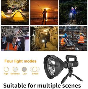 Lampe torche LED de recherche à grande tête, super lumineuse, rechargeable par USB, étanche, haute puissance, pour extérieur et urgence, vente en gros - Product Image 2