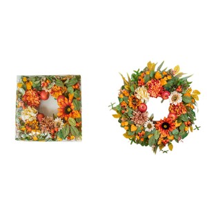 Corona de Girasoles Otoñales, Flores de Seda y Plástico Hechas a Mano, Decoración para Puerta para el Festival de la Cosecha - Product Image 5