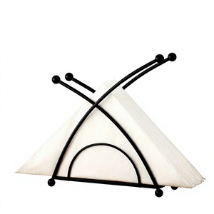 Porte-serviettes en métal noir moderne, support vertical pour serviettes de table, décoration en fonte de fer pour cuisine et salle à manger, style ferme - Product Image 1