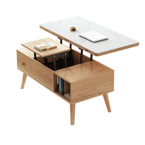Soulevez les tables latérales multifonctionnelles de <span class=keywords><strong>table</strong></span> basse <span class=keywords><strong>escamotable</strong></span> de sofa en bois supérieur pour le salon - Product Image 3