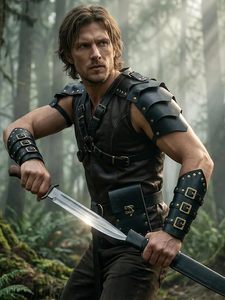 Ensemble d'armure médiévale en cuir PU Enaissance Accessories, épaulettes, protège-bras, ceinture, pochette pour téléphone, <span class=keywords><strong>pirate</strong></span>, viking, LARP - Product Image 3