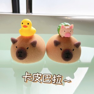 ฟองน้ำคาปิบารา รูปไข่ สำหรับล้างหน้าและอาบน้ำ - Product Image 1