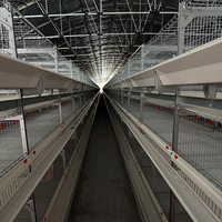 Système de cages en batterie automatiques de type H pour poulets de chair et poules pondeuses
