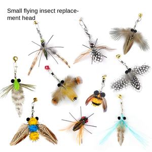 Nouveau chat jouet chat teaser remplacement diversité petits insectes volants tête de remplacement fournitures pour chat de compagnie - Product Image 1