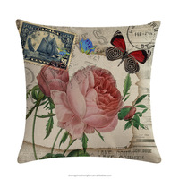 Housse de coussin décorative à fleurs vintage de printemps avec fermeture éclair dissimulée, robuste pour la maison, la voiture, le canapé, 18*18 pouces