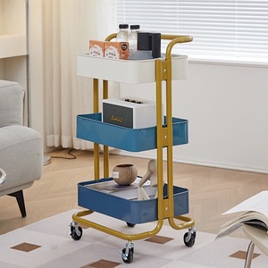 Chariot de rangement portable en acier au carbone multicouche, organisateur de <span class=keywords><strong>cuisine</strong></span> à roulettes amovible pour les collations, le salon et la maison - Product Image 1