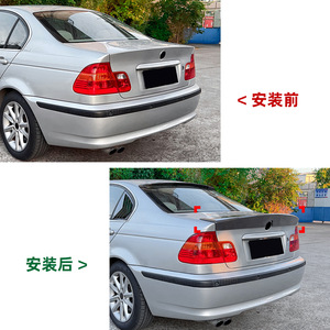 สปอยเลอร์หลังสำหรับรถบีเอ็มดับเบิลยู ซีรีส์ 3 รุ่น E46 สี่ประตู ปี 1998-2004 M3 CSL สีดำพ่นเงา ลายคาร์บอนไฟเบอร์ วัสดุ ABS ทรง Ducktail สำหรับฝากระโปรงท้าย - Product Image 4