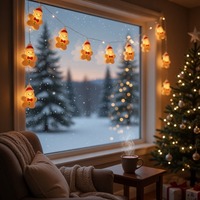 Guirlandes lumineuses LED à piles blanc chaud pour arbre de Noël, décorations de Noël en plastique pour la maison, Noël, Navidad, Nouvel An