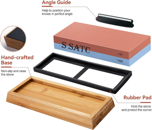 <span class=keywords><strong>Kit</strong></span> de 4 afiladores de cuchillos de cocina profesionales, piedra de afilar de doble grano 400/1000, soporte OEM personalizado - Product Image 4
