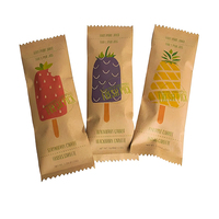 Emballage biodégradable pour sucettes glacées, emballage en papier pour crème glacée, sachet en plastique, emballage pour sucettes glacées congelées