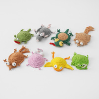 Sous-verres plats en crochet amusants en forme d'animaux (grenouille, écureuil, tortue, rat) pour tasses à café et décoration intérieure