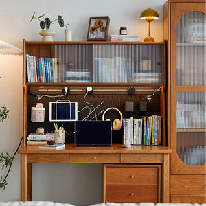 Wooden <strong>Desk</strong> Storage Rack Integrated Shelving <strong>Unit</strong> for Desktop &amp; Bookshelf - Product Image 3