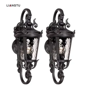 Eropa dan Amerika disesuaikan gaya retro hitam lampu lanskap tahan air LED lampu taman luar ruangan lampu taman