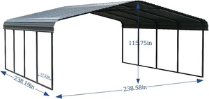 Abri <span class=keywords><strong>de</strong></span> voiture et <span class=keywords><strong>de</strong></span> camping-car portable en acier robuste moderne 20x20, garage pour voiture, revêtement en poudre - Product Image 6