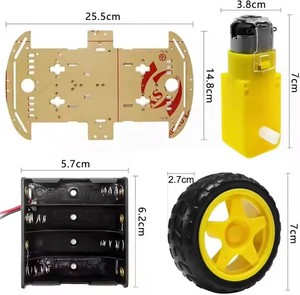 YXW 4WD Robot cerdas, Kit sasis mobil Robot cerdas dengan TT Motor Speed Encoder kotak baterai dan sekrup untuk <span class=keywords><strong>Arduino</strong></span> DIY mainan Puzzle - Product Image 4