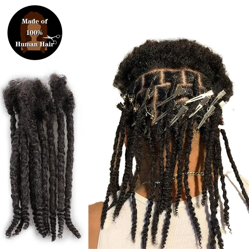 Jiffyhair wholesale price texture dreadlocks human hair locs extension texture dread handmade dreadlocks